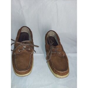 Highland Creek Chesapeake Women's Tan Leather Slip On Loafers Boat Shoes Sz 8M